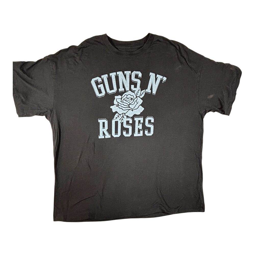 Guns N Roses American Eagle Band Tee Gray With Blue Graphic